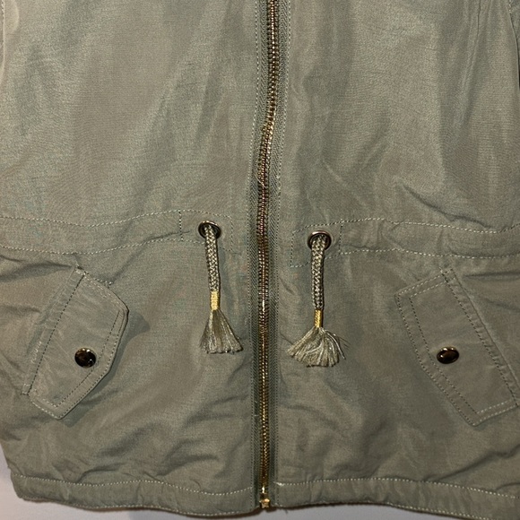H&M Toddler Hooded Padded Parka w/Faux Fur Trim Size 3-4 Olive Green/Cream NWOT - Picture 10 of 13